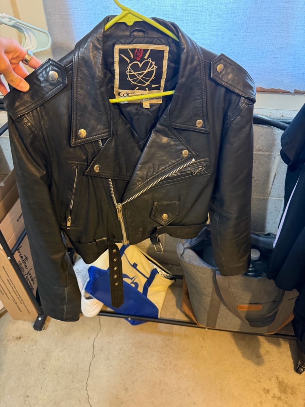 Black Leather Moto Jacket - Women